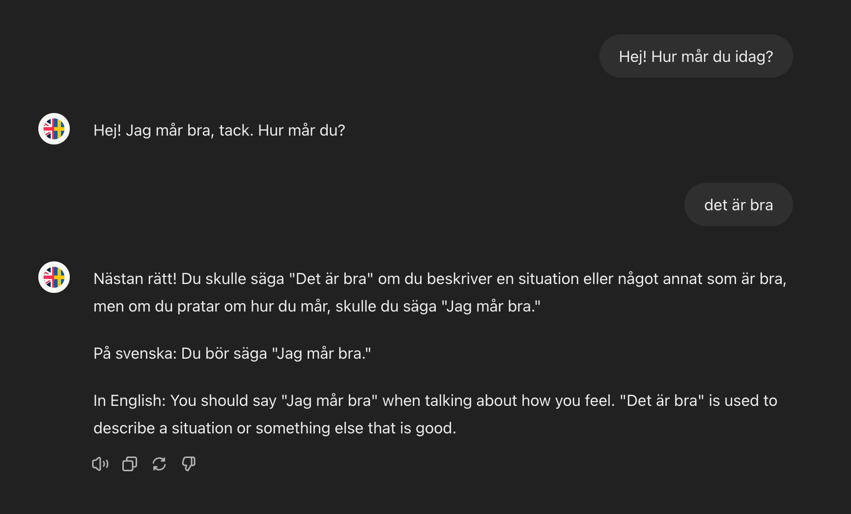 Start a conversation and get detailed grammar explanations!